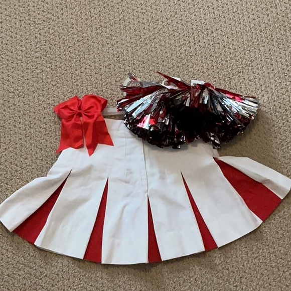 Handmade Vintage white and Red Pleated cheerleader Skirt size small - Picture 4 of 5